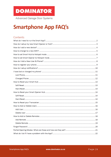 Download the Dominator Smart Phone App FAQ's