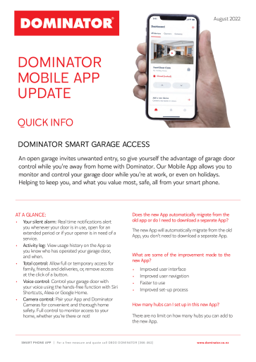 Download the Dominator NEW APP Update Info