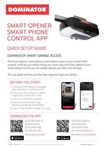Download the Dominator NEW APP OPENER Setup Guide